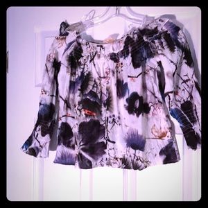 Japanese print Off shoulder Blouse